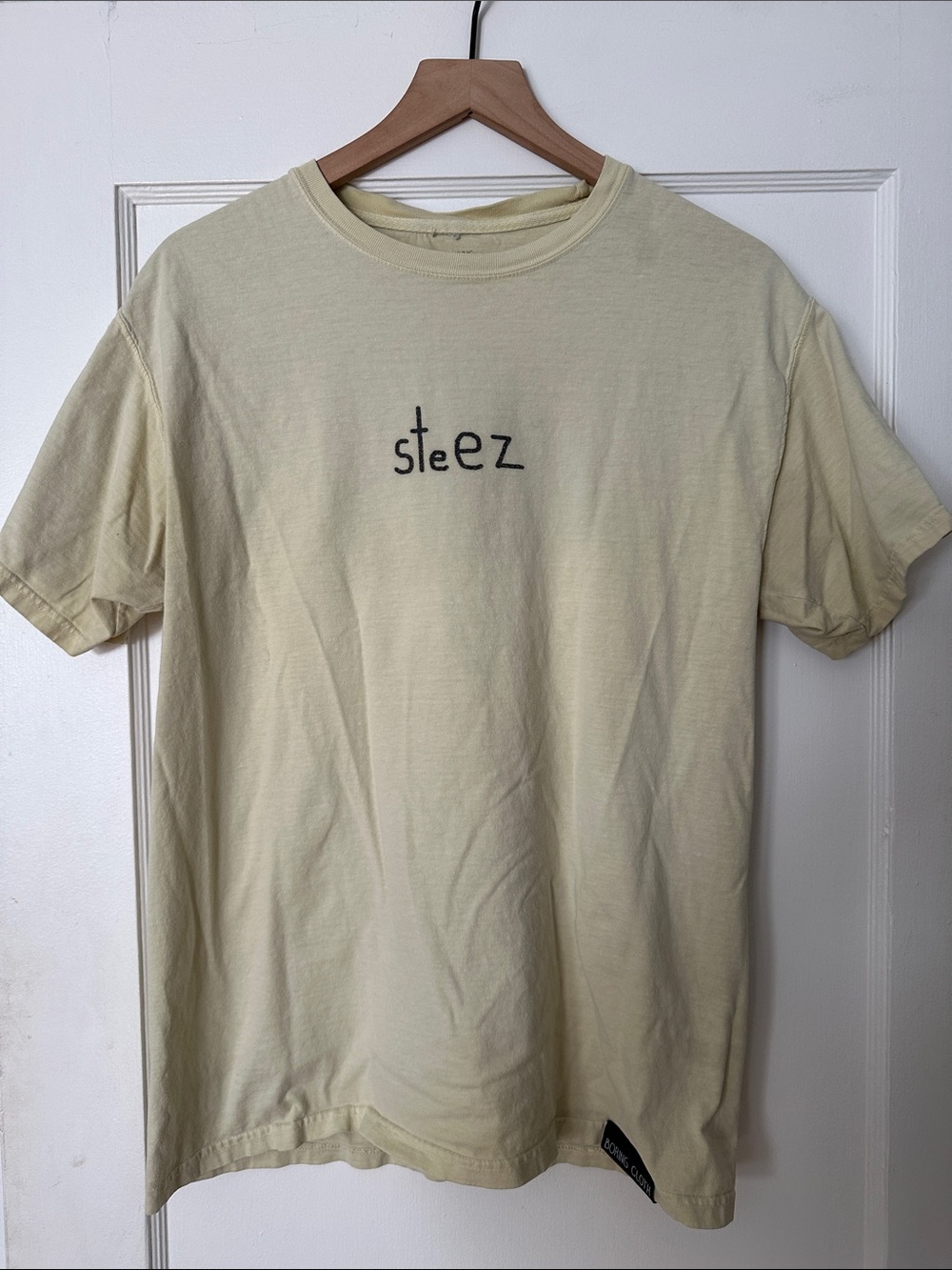 Boring Cloth Steez Graphic T-Shirt Cream Size Medium